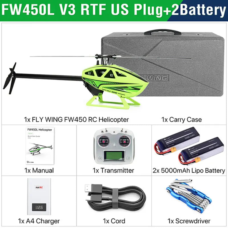 FLYWING FW450L V3 6CH 3D Auto Acrobatics GPS Altitude Hold H1 Flight Controller RC Helicopter RTF/PNP