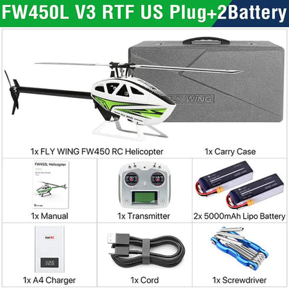 FLYWING FW450L V3 6CH 3D Auto Acrobatics GPS Altitude Hold H1 Flight Controller RC Helicopter RTF/PNP