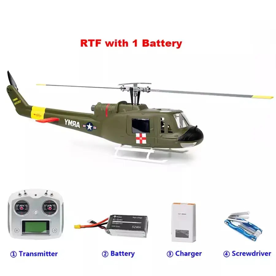 FLYWING UH-1 Huey V4 450L Scale 6CH Brushless GPS Altitude Hold H1 Flight Controller RC Helicopter PNP/RTF