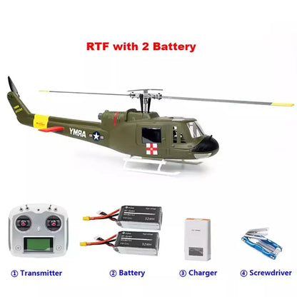 FLYWING UH-1 Huey V4 450L Scale 6CH Brushless GPS Altitude Hold H1 Flight Controller RC Helicopter PNP/RTF