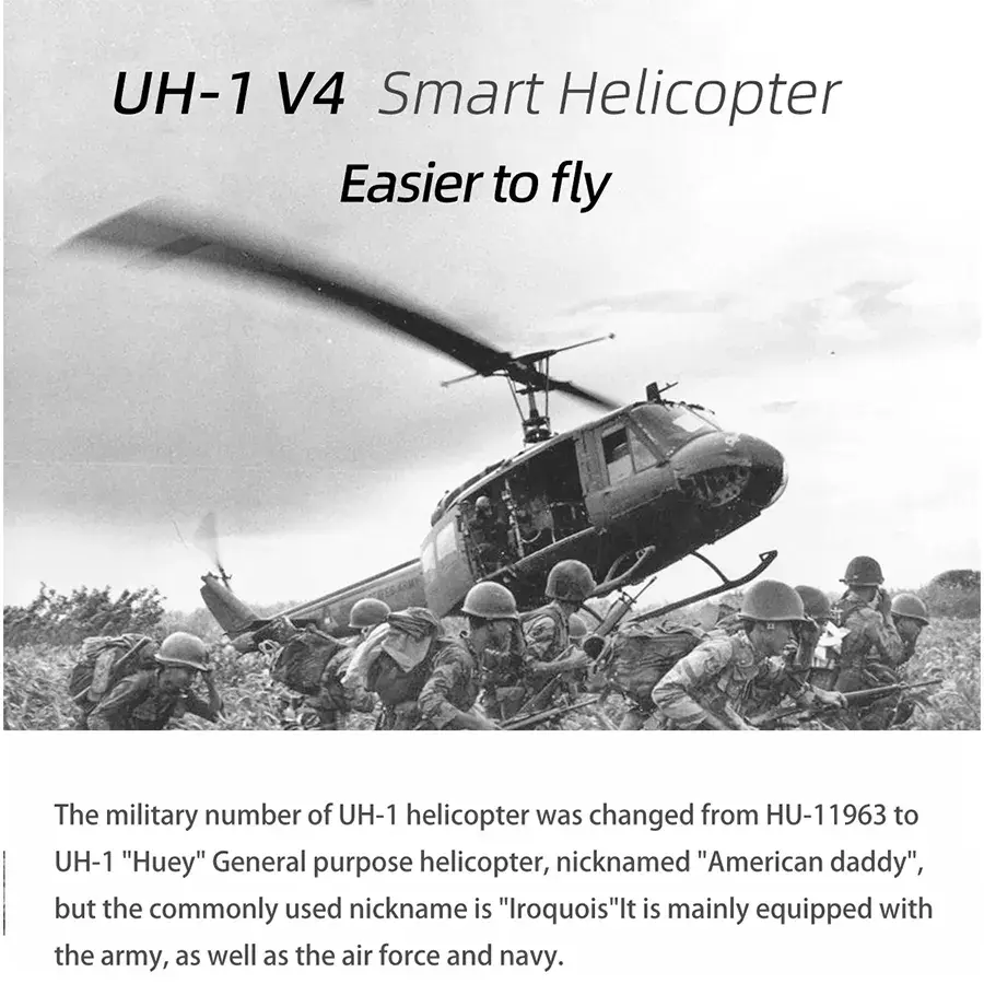 FLYWING UH-1 Huey V4 450L Scale 6CH Brushless GPS Altitude Hold H1 Flight Controller RC Helicopter PNP/RTF