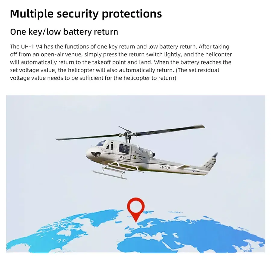 FLYWING UH-1 Huey V4 450L Scale 6CH Brushless GPS Altitude Hold H1 Flight Controller RC Helicopter PNP/RTF