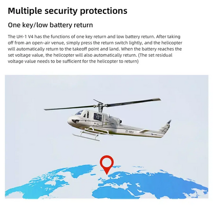 FLYWING UH-1 Huey V4 450L Scale 6CH Brushless GPS Altitude Hold H1 Flight Controller RC Helicopter PNP/RTF