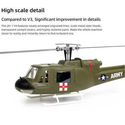 FLYWING UH-1 Huey V4 450L Scale 6CH Brushless GPS Altitude Hold H1 Flight Controller RC Helicopter PNP/RTF
