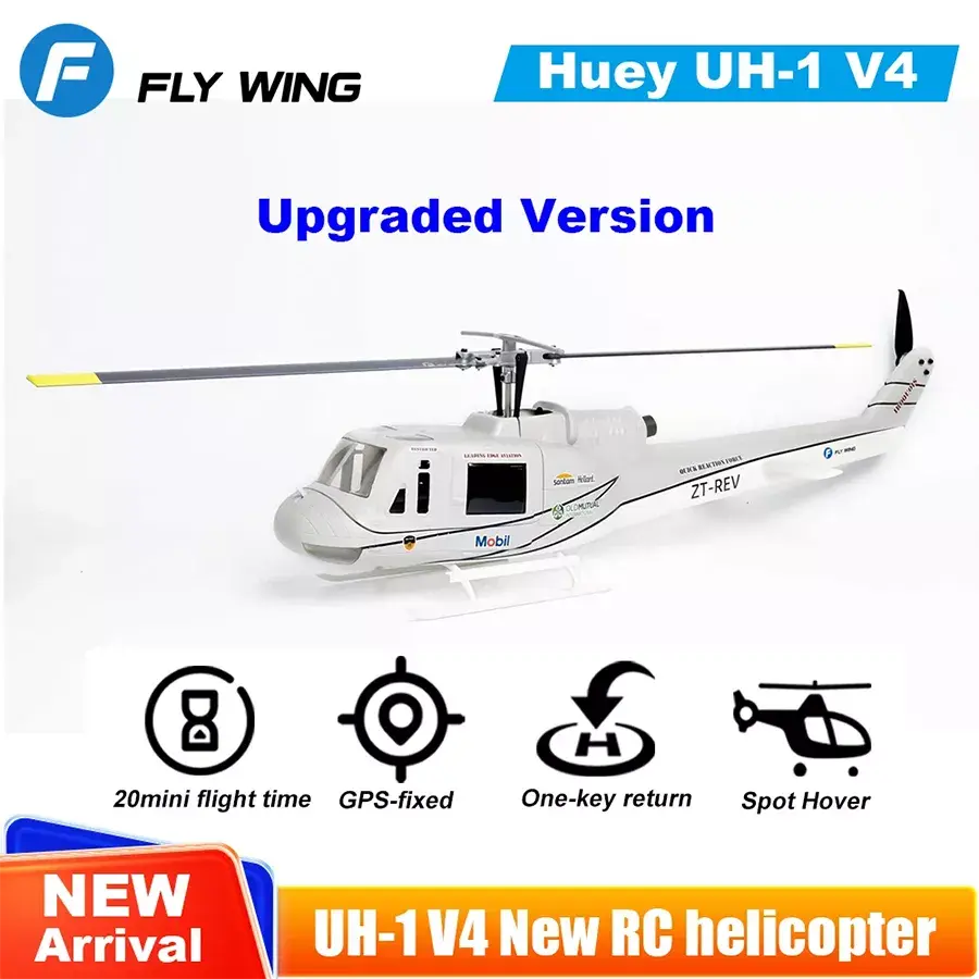 FLYWING UH-1 Huey V4 450L Scale 6CH Brushless GPS Altitude Hold H1 Flight Controller RC Helicopter PNP/RTF