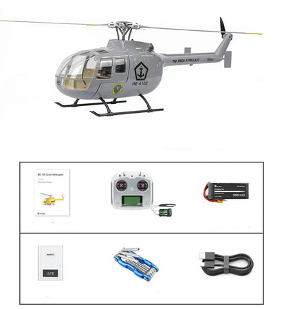 FLYWING BO-105 450L Scale 6CH Brushless GPS Altitude Hold H1 Flight Controller RC Helicopter PNP/RTF