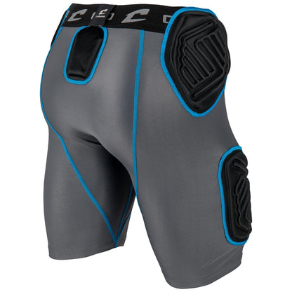CHAMPRO COMPRESSION SHORTS BULL RUSH 5-PAD GIRDLE-GREY