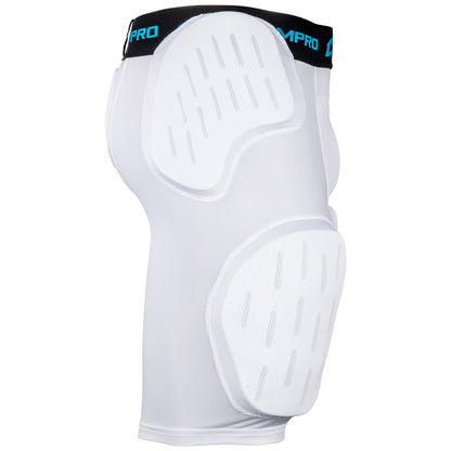 CHAMPRO COMPRESSION  FORMATION 5-PAD GIRDLE SHORTS-WHITE
