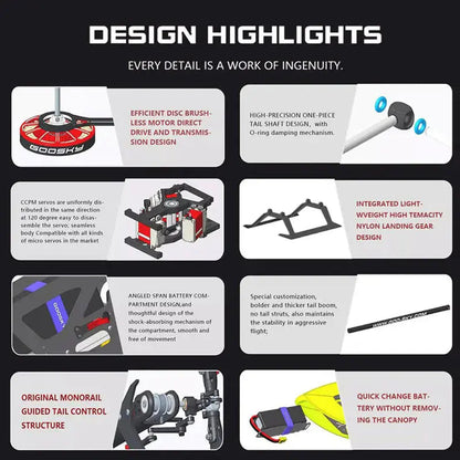 GooSky RS4 Venom Kit Version 6CH 3D Direct Drive Brushless Motor 400 Class Flybarless RC Helicopter