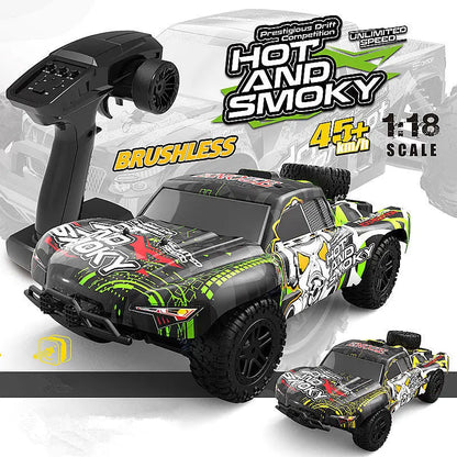 Graffiti Version RC Car Brushless Motor 4WD High Speed Off-Road Truck 1/18 Drift Car With LED light