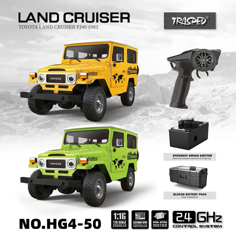 HG HG4-50 TRASPED 1/16 Scale 2.4G 4WD RC Rock Crawler Off-Road Climbing Truck LED Light Full Proportional RTR