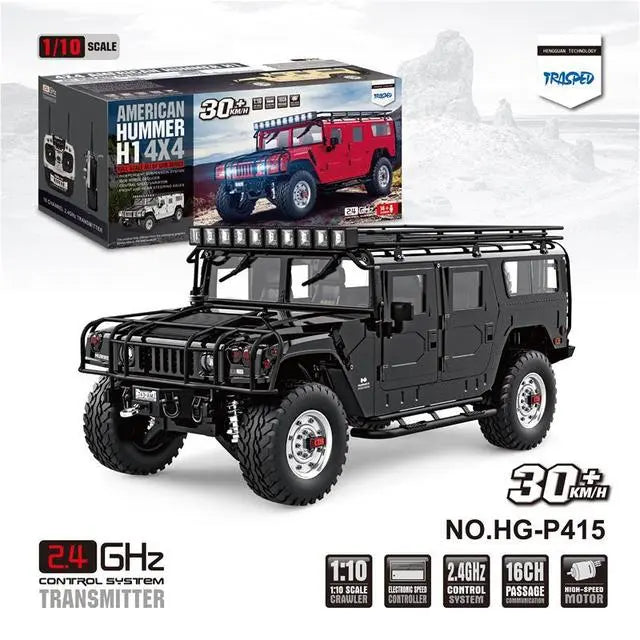 HG P415 1/10 Scale 4x4 16CH Hummer 2.4G Alloy Version RC Model Truck RTR