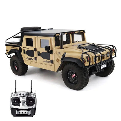 HG P415A 1/10 Scale 4WD US Hummer H1 Military Truck Metal Simulation RC Car Upgraded LED Light Sound RTR