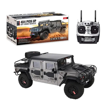 HG P415A 1/10 Scale 4WD US Hummer H1 Military Truck Metal Simulation RC Car Upgraded LED Light Sound RTR