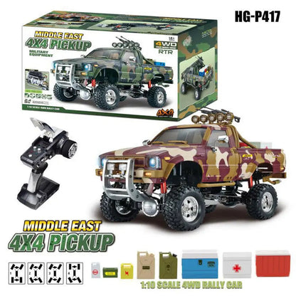 HG P417 1/10 Scale 2.4G 4WD Middle East Pickup Truck RC Rock Crawler Off-Road Climbing Car LED Light RTR