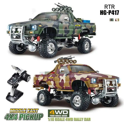 HG P417 1/10 Scale 2.4G 4WD Middle East Pickup Truck RC Rock Crawler Off-Road Climbing Car LED Light RTR