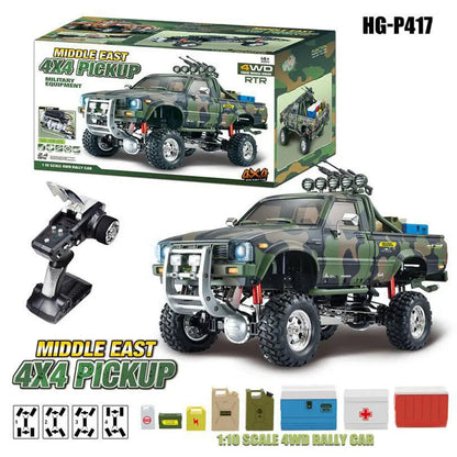 HG P417 1/10 Scale 2.4G 4WD Middle East Pickup Truck RC Rock Crawler Off-Road Climbing Car LED Light RTR