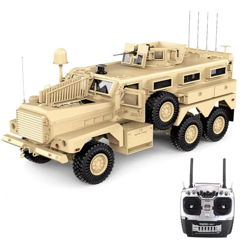 HG P602 US Military Cougar 6x6 MRAP 1/12 Scale 2.4G 16CH RC Truck Upgraded LED Light Sound RTR