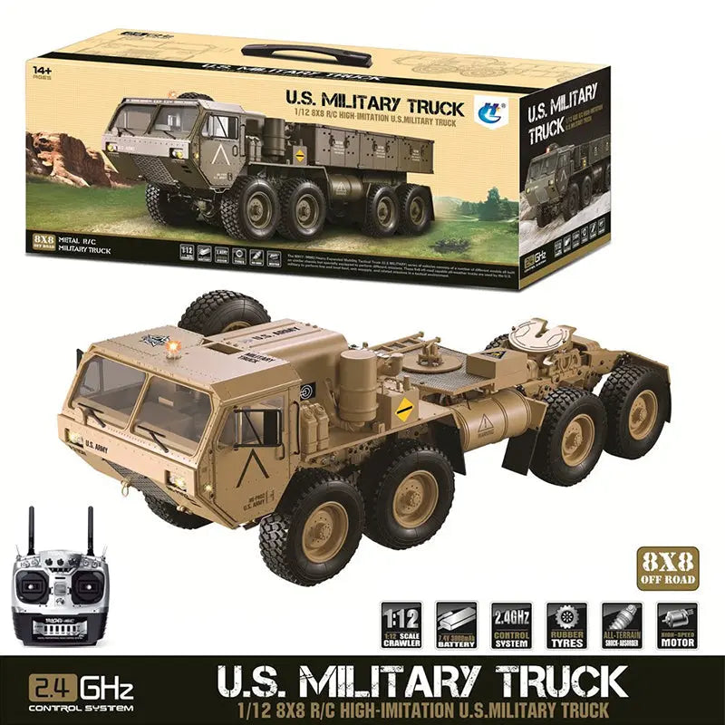 HG P801/P802 1/12 Scale 8x8 M983 US Army Military RC Truck 2.4G LED Light Sound 5KG Load Capacity RTR