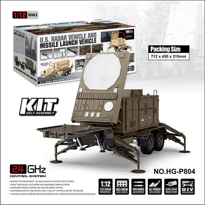 HG P804/P805 1/12 Scale Alloy Chassis Radar Missile Launch Military Off-Road RC Vehicle 2.4G US Army Truck RTR