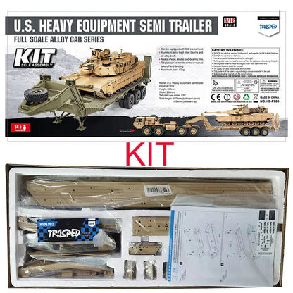HG P806 1/12 Scale US M747 Semi Trailer RTR/DIY Compatible with HG P801/P802 M983 US Army Military Truck