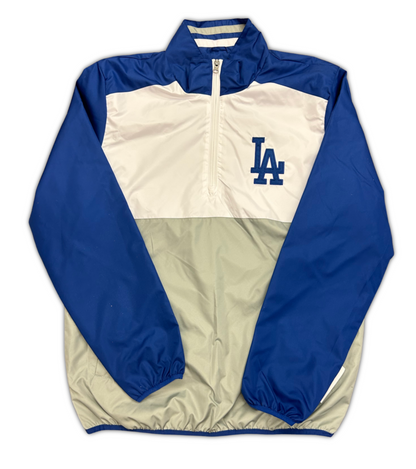 G-III Los Angeles Dodgers Sports by Carl Banks Half-Zip Hoodie - Royal/Gray/White