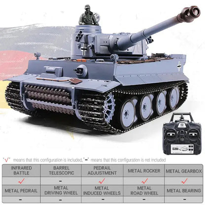 Heng Long 3818-1 Germany Tiger I 1/16 Scale 2.4G Metal RC Battle Tank RTR