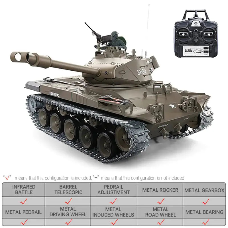 Heng Long 3839-1 M41A3 1/16 Scale 2.4G Full Metal Version RC Battle Tank RTR