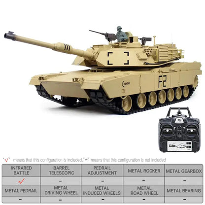 Heng Long 3918-1 US Abrams M1A2 1/16 Scale 2.4G Upgraded Metal RC Battle Tank RTR