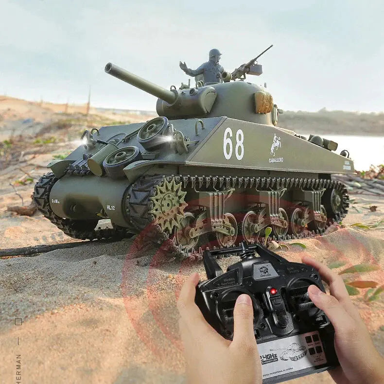 Heng Long 3898-1 US Sherman M4A3 1/16 Scale 2.4G Upgraded Metal RC Battle Tank RTR