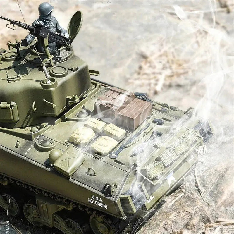 Heng Long 3898-1 US Sherman M4A3 1/16 Scale 2.4G Upgraded Metal RC Battle Tank RTR