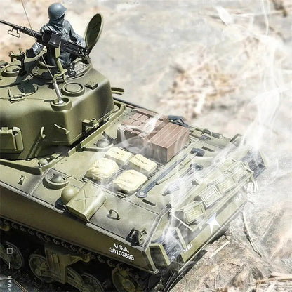 Heng Long 3898-1 US Sherman M4A3 1/16 Scale 2.4G Upgraded Metal RC Battle Tank RTR