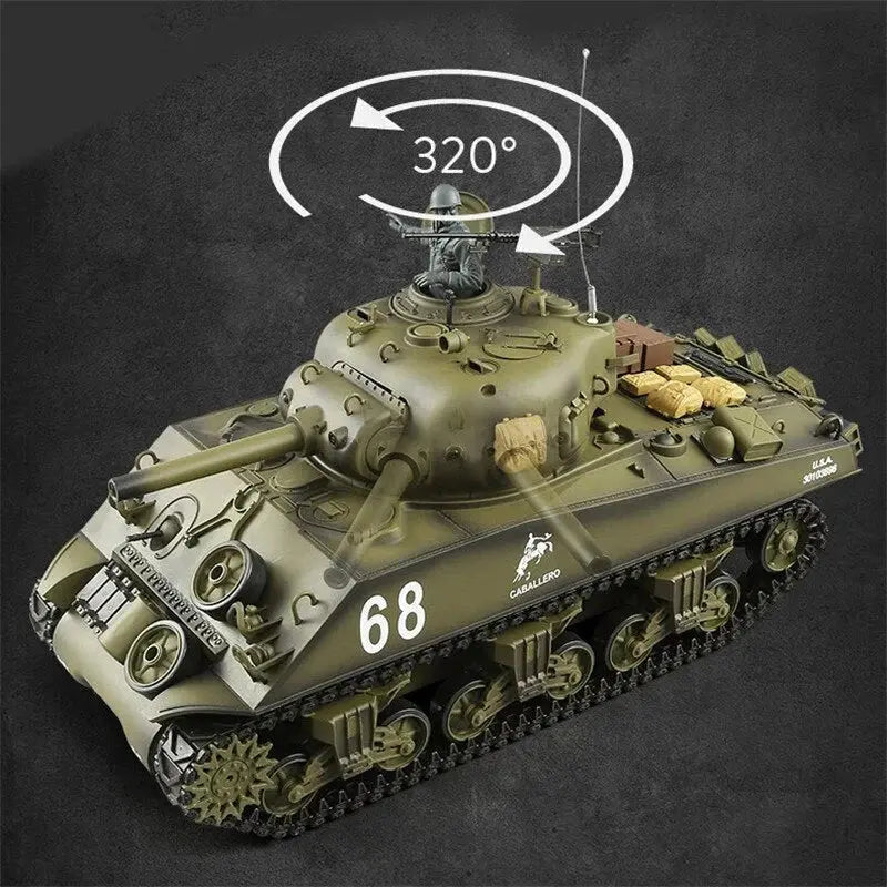 Heng Long 3898-1 US Sherman M4A3 1/16 Scale 2.4G Upgraded Metal RC Battle Tank RTR