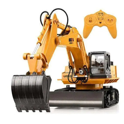 Huina 1510 1/16 Scale 2.4G 11CH Excavator Bulldozer 680° Rotating LED Light Sound RC Construction Car Toy