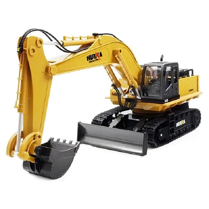 Huina 1510 1/16 Scale 2.4G 11CH Excavator Bulldozer 680° Rotating LED Light Sound RC Construction Car Toy