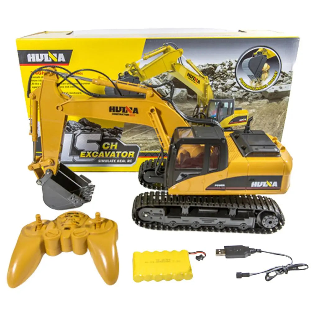 Huina 1550 1/14 Scale 2.4G 680° Rotating Alloy RC Excavator Construction Car Toy