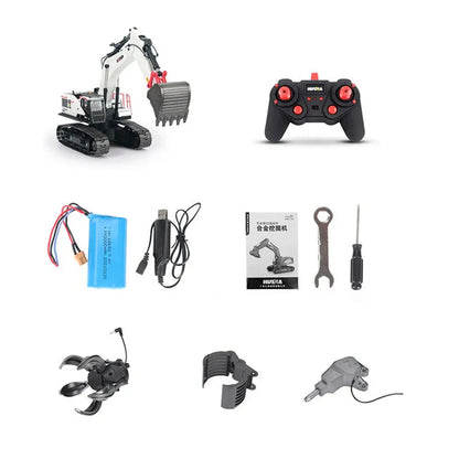 Huina 1594 1/14 Scale 2.4G 22CH Alloy Excavator with LED Light Sound RC Engineering Construction Car Toy