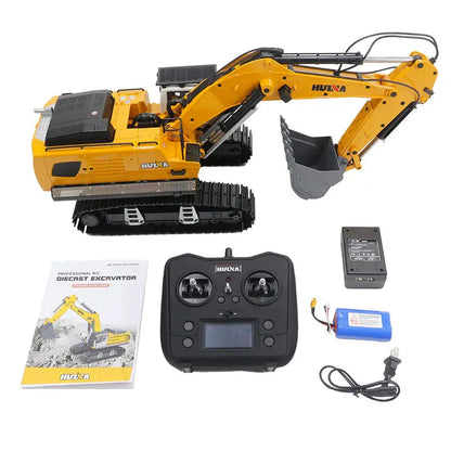 Huina 1599 1/14 Scale 24CH Ultra-Wide Alloy Excavator RC Engineering Vehicle with LED Light Sound Toy