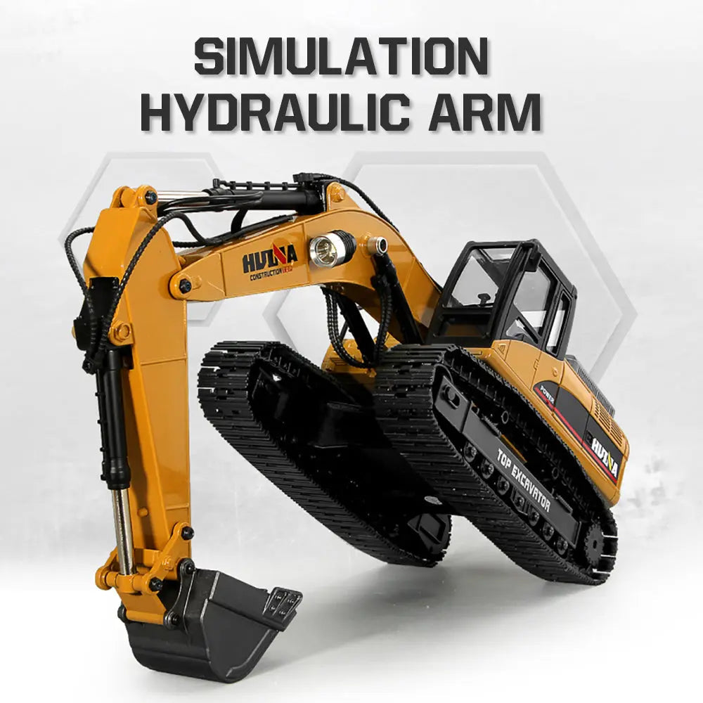 Huina 1580 1/14 Scale 2.4GHz 23CH Full Alloy Hydraulic Excavator RC Construction Car Toy