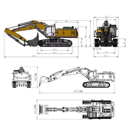 Huina Kabolite 970 Full Alloy Excavator Simulation Hydraulic Excavator RC Car High Quality Toy Gift