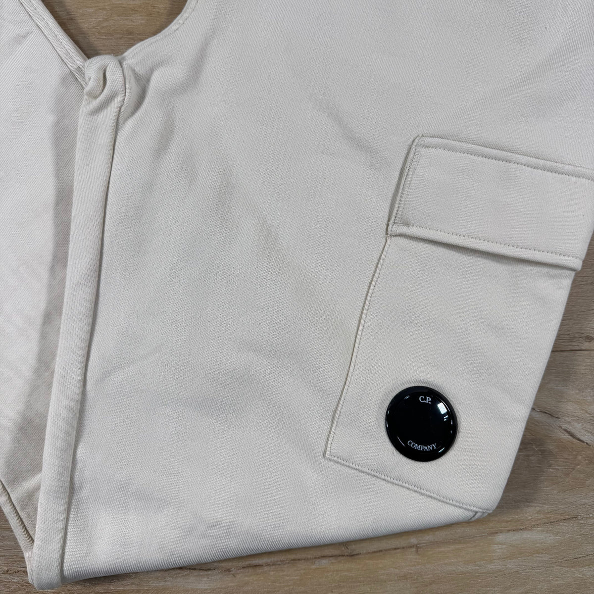 C.P. Company Diagonal Raised Fleece Lens Sweatpants in Frozen Dew