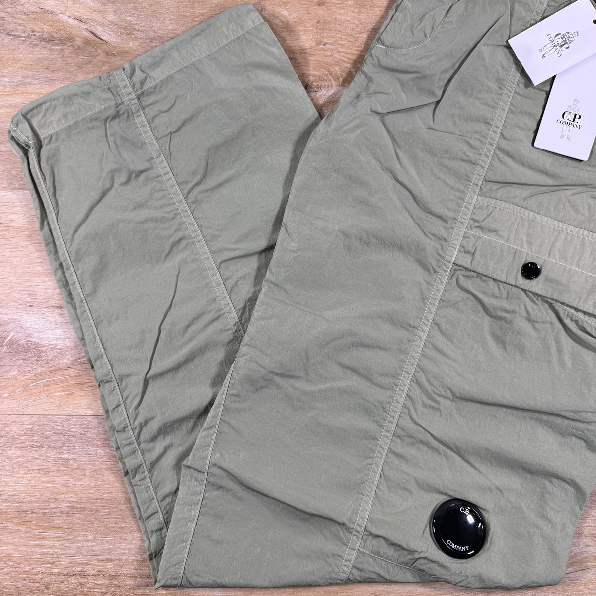 C.P. Company Chrome-R Cargo Lens Pants in Moss Gray - Green
