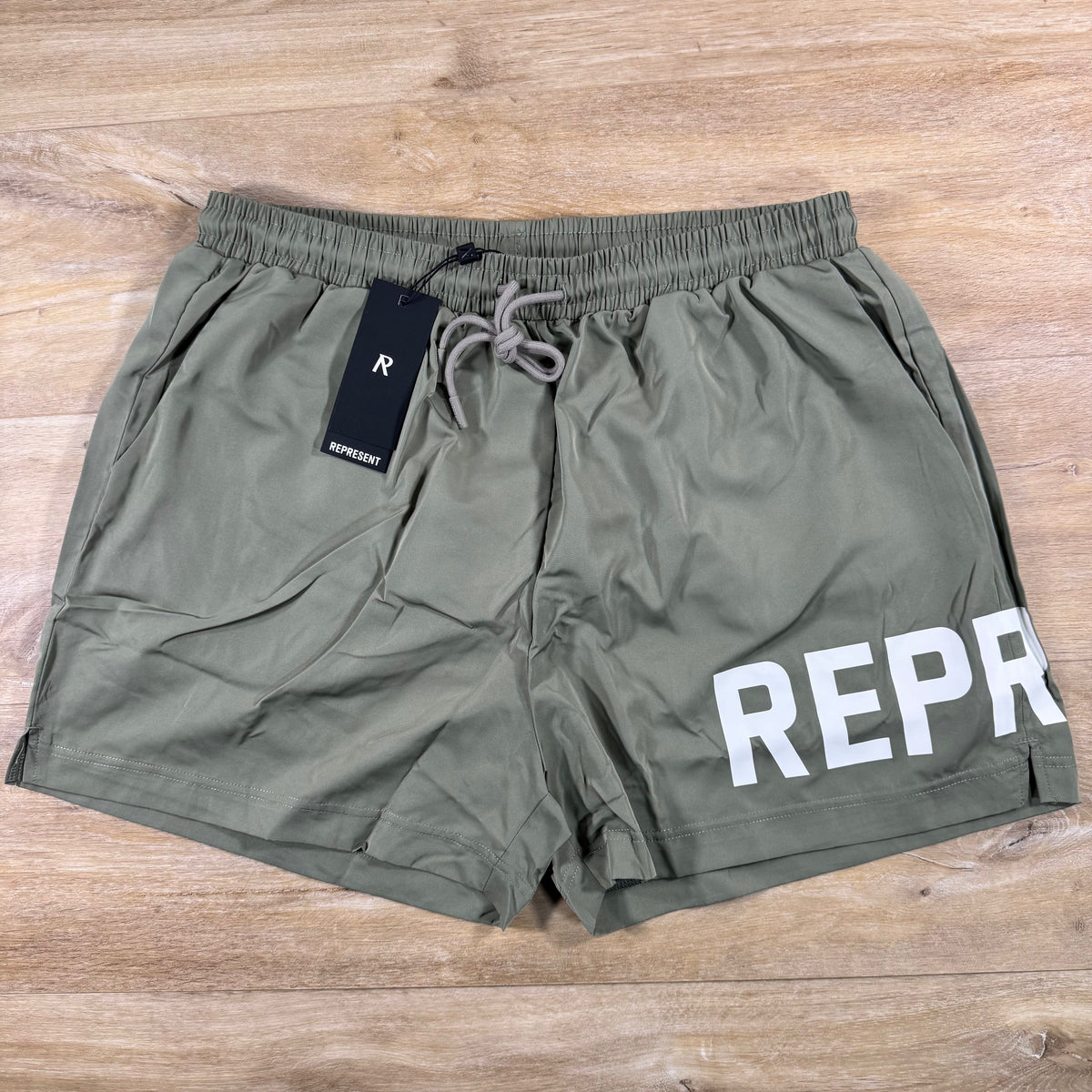 Represent Swim Shorts in Khaki Green