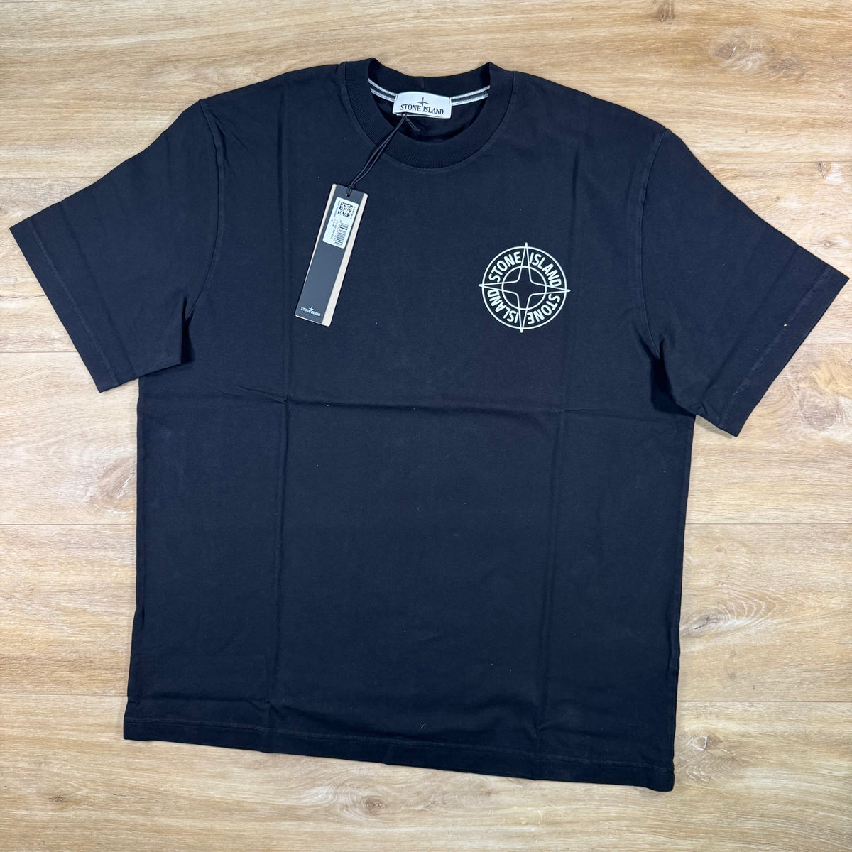 Stone Island Outline Compass Print T-Shirt in Black