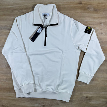 Stone Island Half-Zip Fleece Sweatshirt in Ivory