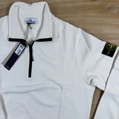 Stone Island Half-Zip Fleece Sweatshirt in Ivory
