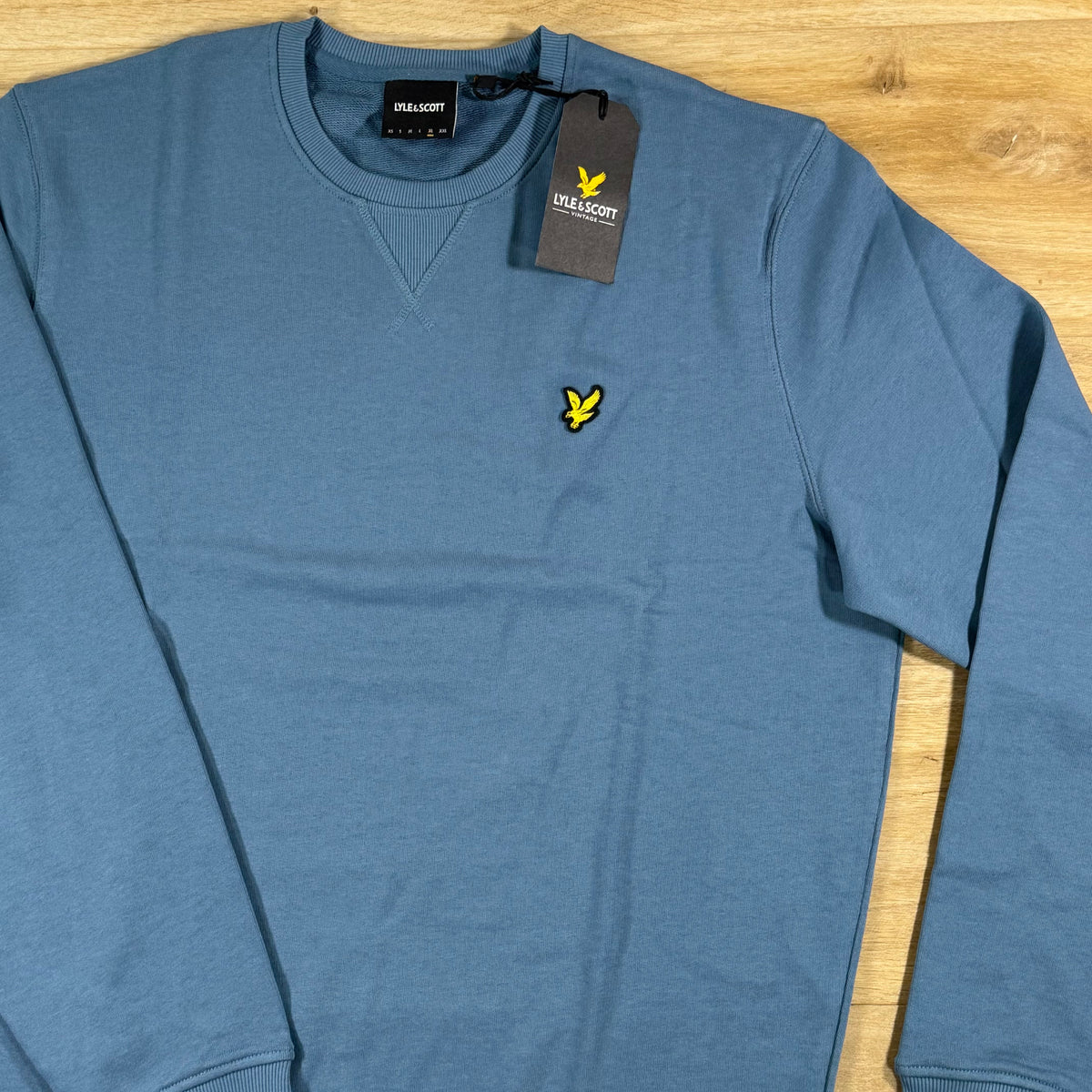Lyle & Scott Cotton Crewneck Sweatshirt in Ocean Sky