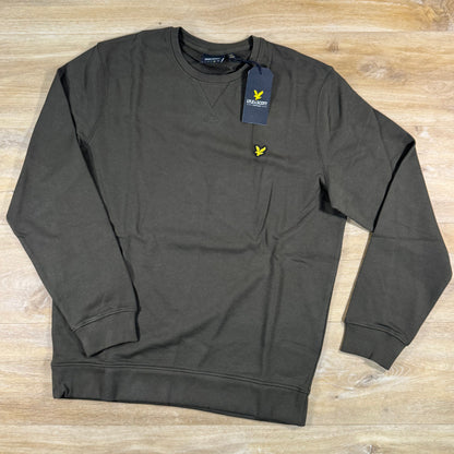 Lyle & Scott Cotton Crewneck Sweatshirt in Olive
