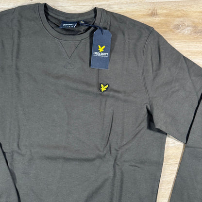 Lyle & Scott Cotton Crewneck Sweatshirt in Olive