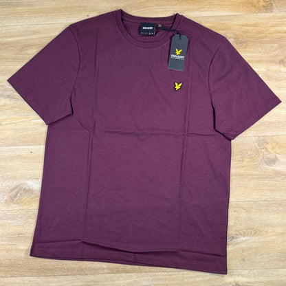 Lyle & Scott Cotton Crewneck T-Shirt in Burgundy